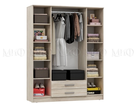 Шкаф 4-х Створчатый Марго МДФ (Ш-1600 x В-2016 x Г-520 мм)/Разные Цвета